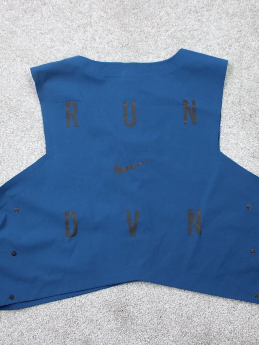Nike Run Division Vest Jacket Women XL Blue Strom-Fit Full Zip Snap Side Running